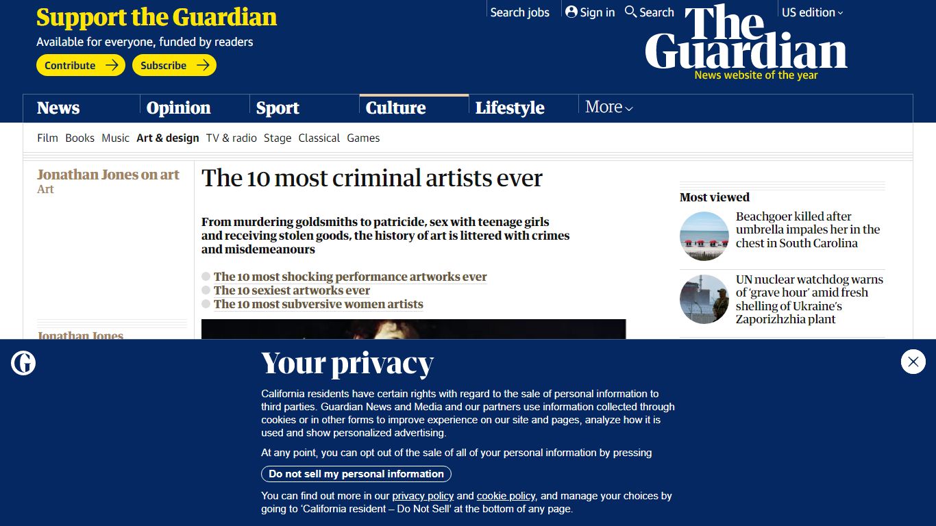 The 10 most criminal artists ever | Art | The Guardian